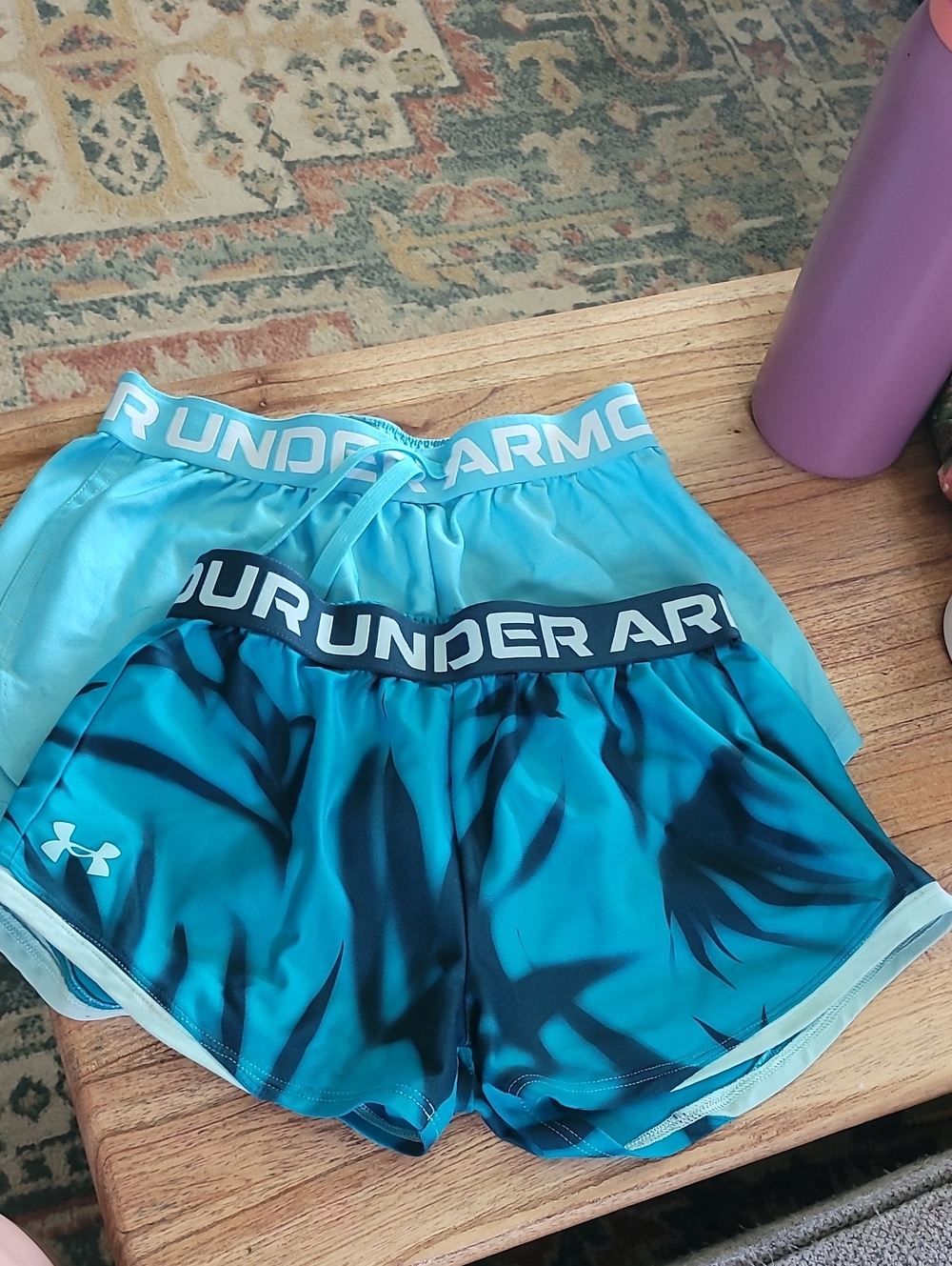 Under Armour Women’s Teal & Aqua Athletic Shorts Duo